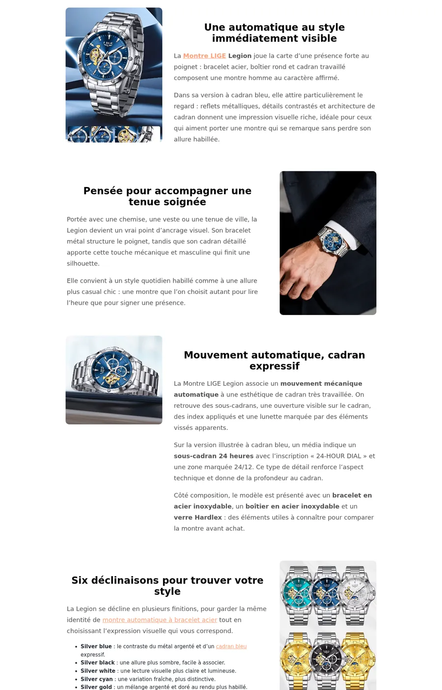 Haut de la fiche produit rédigée et mise en page par Octopia